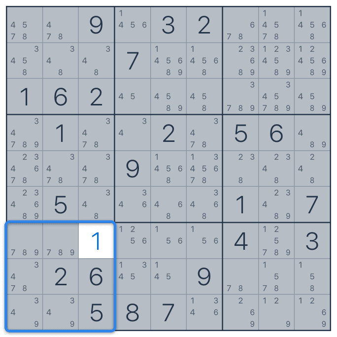 Hidden singles step 2
